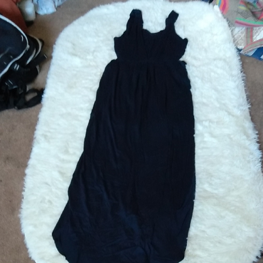 Lush Black Sleeveless Maxi Dress with Wide Straps